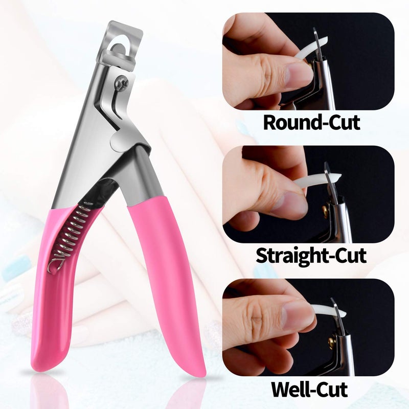 Dockapa Acrylic Nail Tips 500pcs, French Fake Nails Natural False Nail Tips with Nail Clipper and Storage Case for Nail Art Salon and Home DIY (10 Sizes) - Image 4